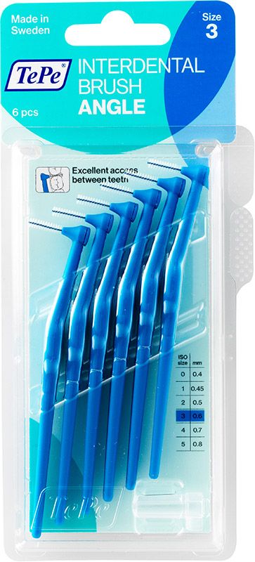 Brosse interdentaire TePe Angle 0.6mm bleu 6 pièces