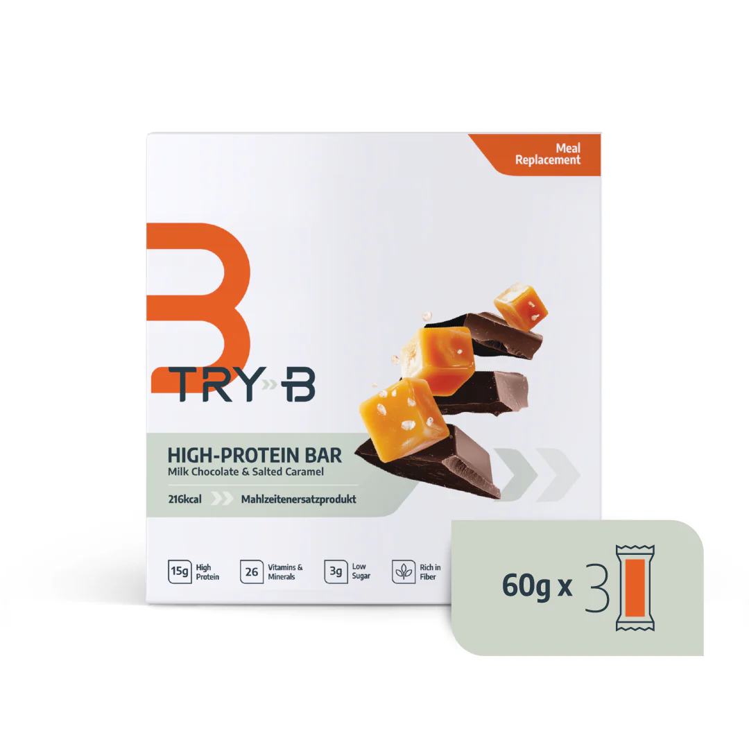TRY-B Chocolate Salted Caramel Barre de remplacement de repas 3x 60g TRY-B Chocolate Salted Caramel Barre de remplacement de repas 3x 60g