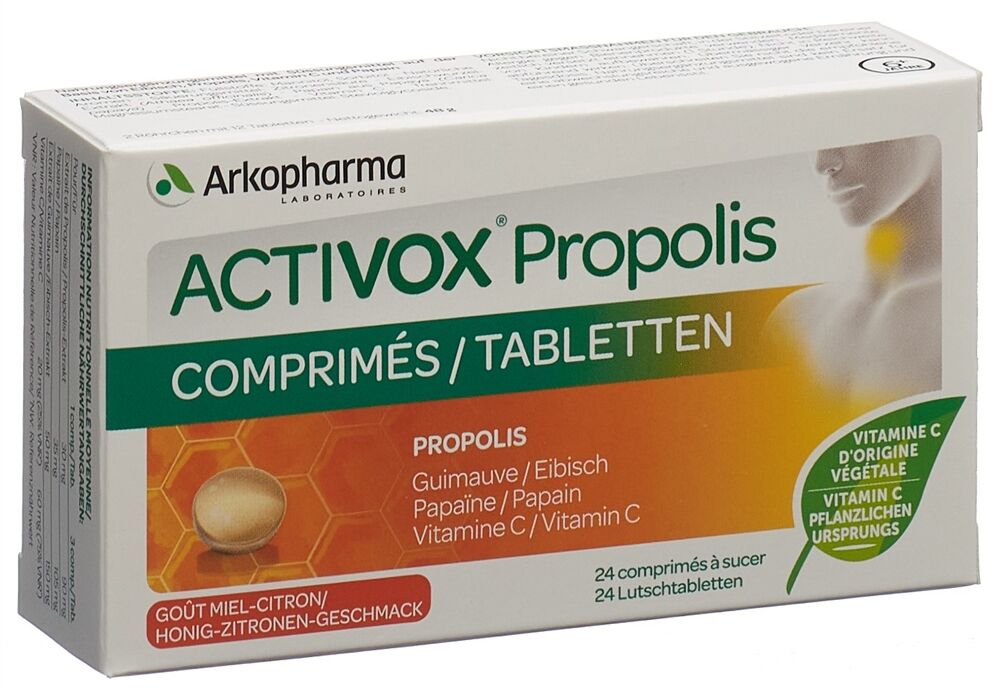 ACTIVOX® Propolis Miel-Citron pastilles à sucer 24 pièces ACTIVOX® Propolis Miel-Citron pastilles à sucer 24 pièces