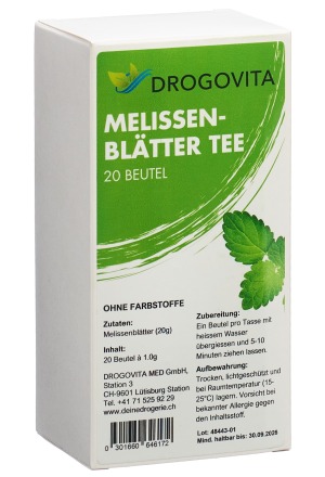 Tisane de mélisse Drogovita Btl 20 pièces Tisane de mélisse Drogovita Btl 20 pièces