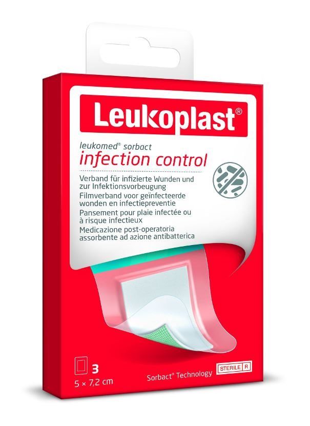 LEUKOPLAST Leukomed Sorbact 7.2 x 5cm, 3 pièces