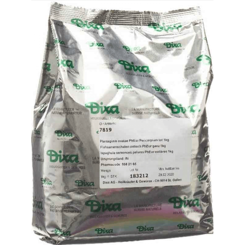 Dixa peaux de psyllium indien PhEur entier 500g Dixa peaux de psyllium indien PhEur entier 500g