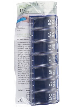 Supairbox 1x7 distributeur hebdomadaire allemand/français bleu