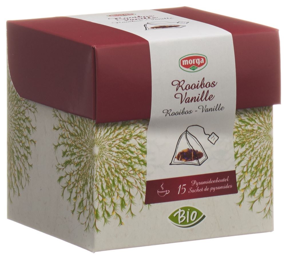 Morga Rooibos thé vanille pyramide bio 15 pièces Morga Rooibos thé vanille pyramide bio 15 pièces