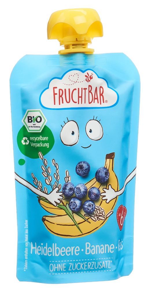 Purée de fruits FRUCHTBAR Myrtille bio Banane Riz n 100g