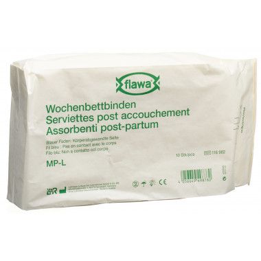 Flawa Serviettes pour accouchement MP-L traitées pour réduire les germes Btl 10 pièces