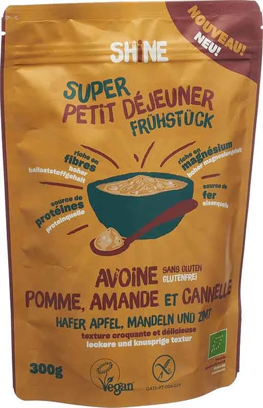 SHINE Petit déjeuner Avoine Pomme Amande&Cannelle BIO 300g