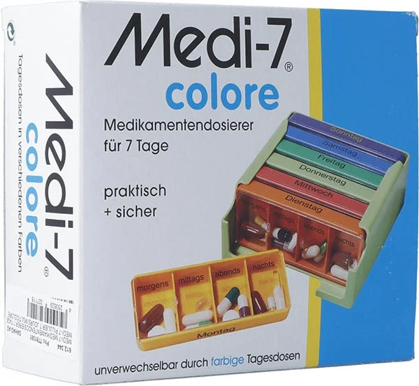 SAHAG Medi-7 Médidistributeur 7 jours 4 compartiments multicolore D