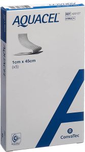 Aquacel Hydrofiber Tamponades 1x45cm fibres fortes 5 pièces