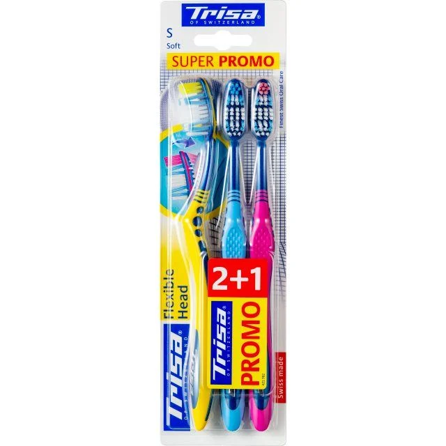 Brosse à dents Trisa Flexible Head Trio soft 3 pièces