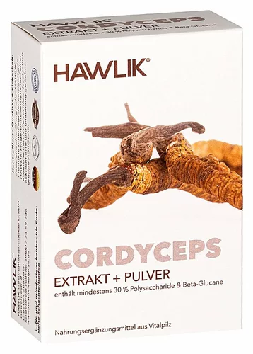 HAWLIK Extrait de Cordyceps + poudre Capsules 60 pièces
