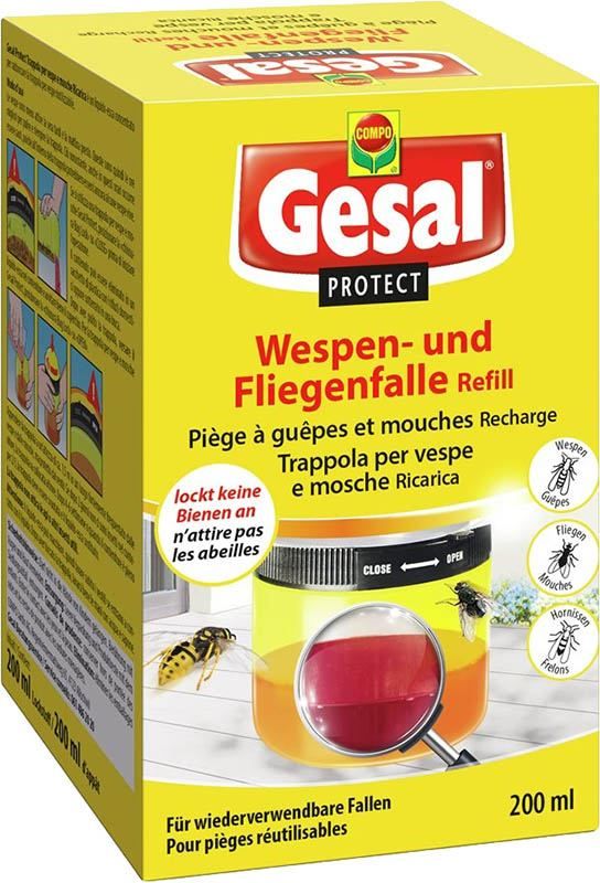 Gesal PROTECT Piège à guêpes et à mouches Recharge 200ml Gesal PROTECT Piège à guêpes et à mouches Recharge 200ml