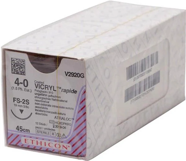 VICRYL RAPID 45cm non teinté 4-0 J-1 12 pièces