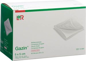 Compresses de gaze Gazin 5x5cm 16 plis stériles 30 x 2 pièces