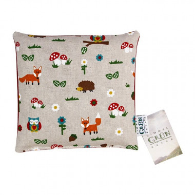 Himmelgrün Enfants Coussin aux noyeaux de cerise 20x20cm Animaux de la forêt