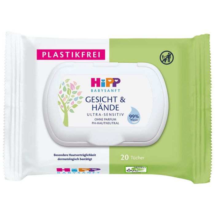 HIPP Babysanft Lingettes visage & mains Btl 20 pièces