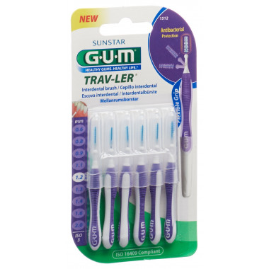 GUM Trav-Ler 1.2mm ISO 3 cylindric violet 6 pièces