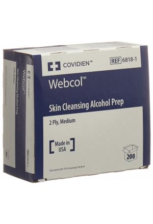 WEBCOL tampons alcoolisés 3.3x3.1cm stérile 200 pièces