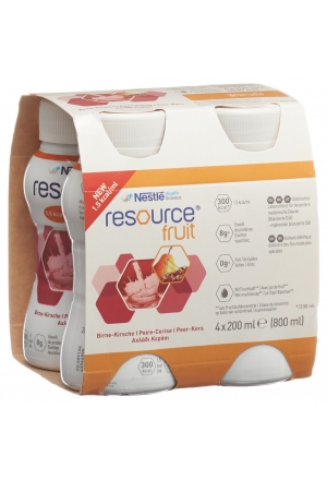 Resource Fruit Poire-Cerise 4 bt 200ml Resource Fruit Poire-Cerise 4 bt 200ml