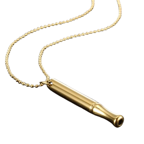 Collier respiratoire anti-anxiété doré – Réduction du stress, pleine conscience et sevrage tabagique