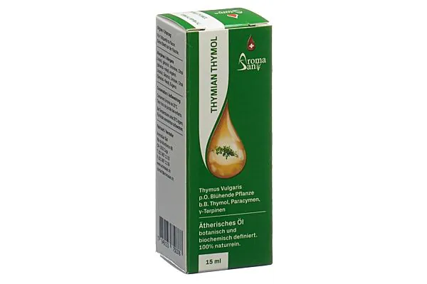 Huile essentielle de thym Aromasan en boîte, bio 15ml Huile essentielle de thym Aromasan en boîte, bio 15ml