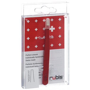 Pincette Rubis droite rouge Inox Pincette Rubis droite rouge Inox
