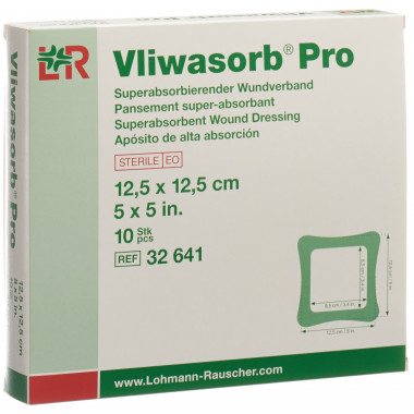 Pansement superabsorbant Vliwasorb Pro 12.5x12.5cm 10 pièces Pansement superabsorbant Vliwasorb Pro 12.5x12.5cm 10 pièces