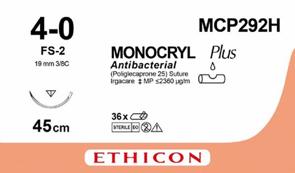 MONOCRYL PLUS 45cm non teinté 4-0 FS-2 36 pièces