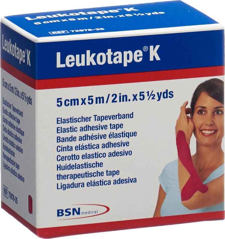 Leukotape® K Tape kinésiologique 5mx5cm rouge Leukotape® K Tape kinésiologique 5mx5cm rouge