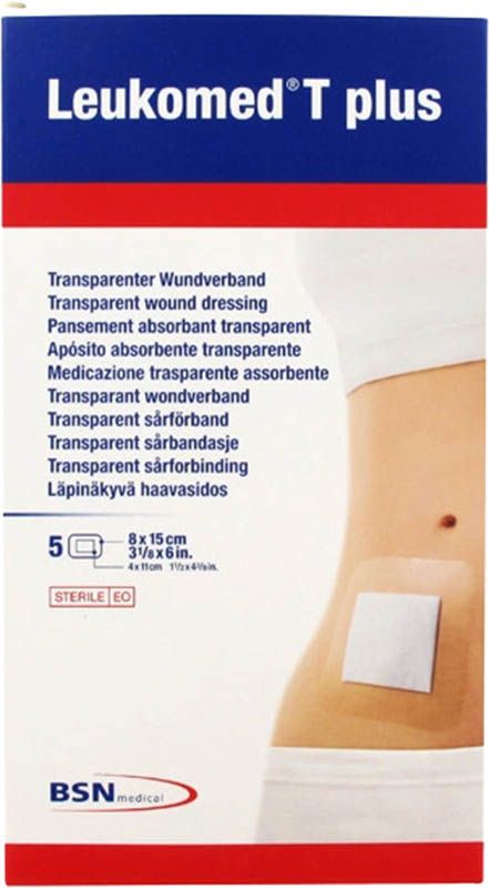 Leukomed T plus pansement transparent 8x15cm avec compresse 5 pièces Leukomed T plus pansement transparent 8x15cm avec compresse 5 pièces
