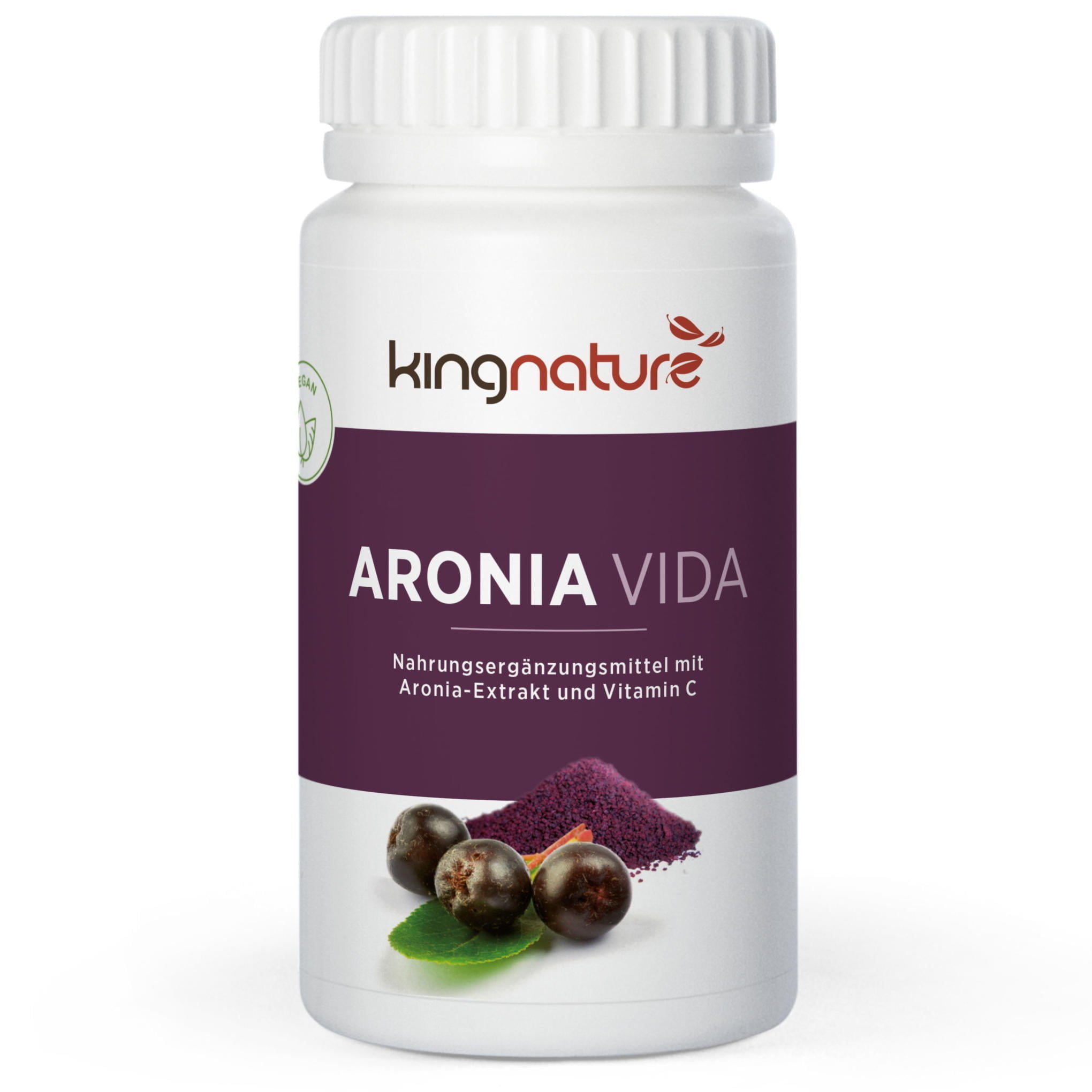 KINGNATURE Capsules d'extrait d'aronia Vida 500mg 100 pièces KINGNATURE Capsules d'extrait d'aronia Vida 500mg 100 pièces