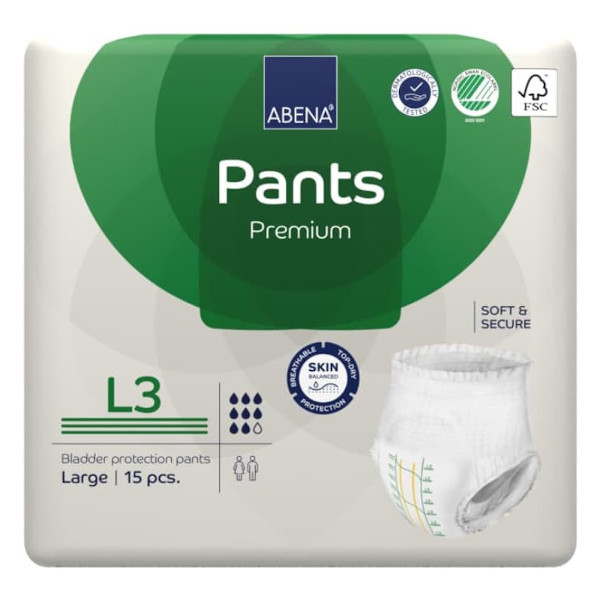 Abena Pants Premium L L3 vert 15 pièces
