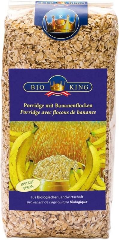 BIOKING Porridge aux flocons de banane bio 500g
