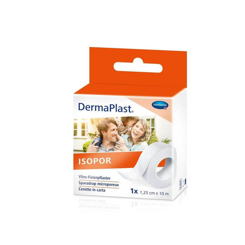 DermaPlast Isopor sparadrap de fixation 1.25cmx9.2m non-tissé blanc DermaPlast Isopor sparadrap de fixation 1.25cmx9.2m non-tissé blanc