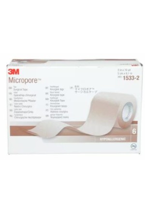 3M MICROPORE Pansement en rouleau sans distributeur 50mmx9.14m peau 6 pièces