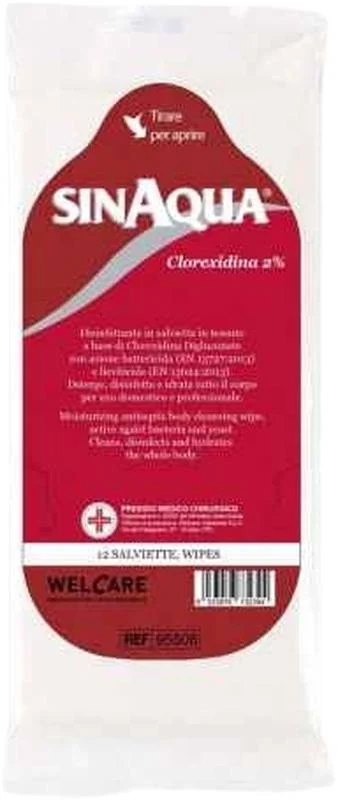 Gant de toilette SINAQUA 2 % chlorhexid 8 pièces