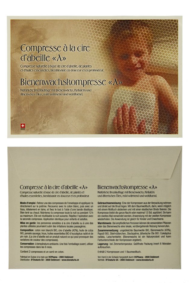 HOPISANA Compresse de cire d'abeille A toux aiguë 2 pièces