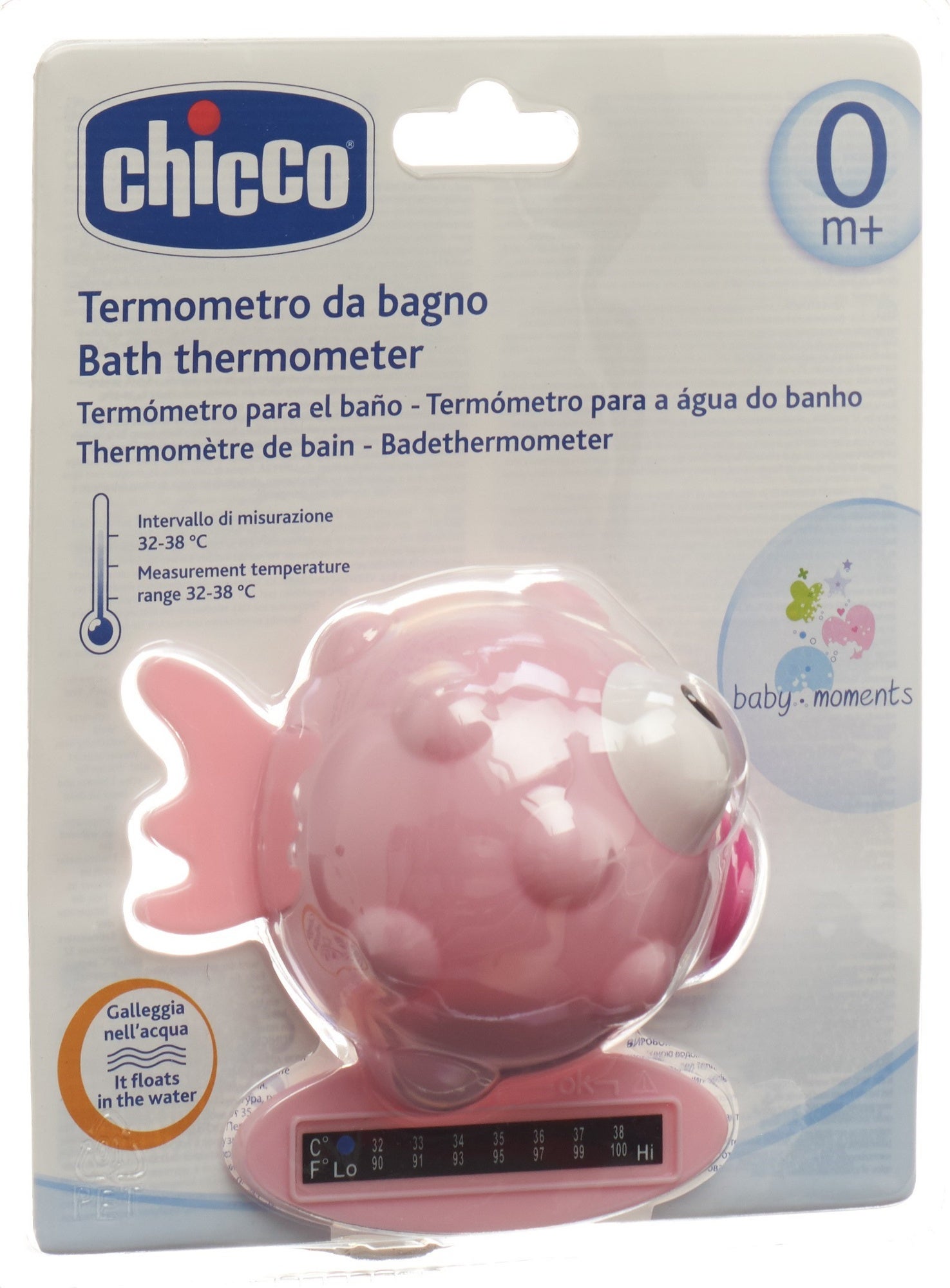 Thermomètre de bain Chicco Globe Fish rose 0m+