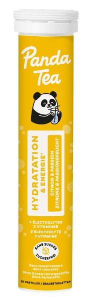 Panda Tea Hydratation Comprimés effervescents Citron & Fruit de la Passion 20 pièces