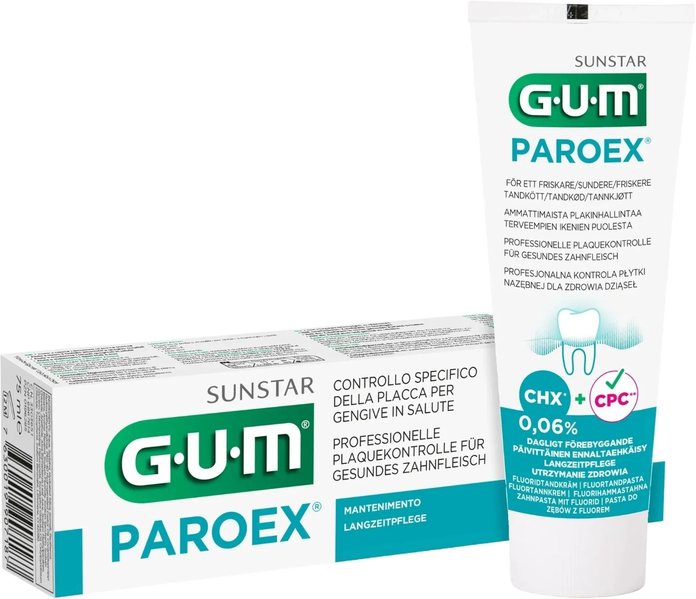 Dentifrice GUM Paroex à 0,06 % de chlorhexidine, 75 ml