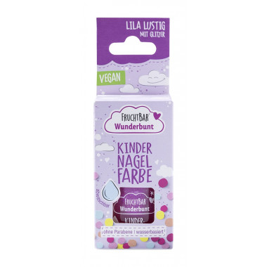 Fruchtbar Wunderbunt Couleur des ongles pour enfants Lila Drôle avec des paillettes vegan Glasfl 7ml