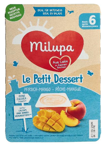 Milupa le Petit Dessert Pêche Abricot 6 x 55g
