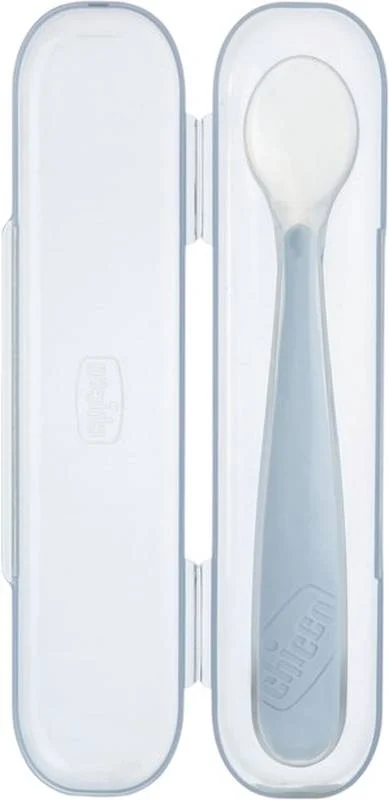chicco Cuillère à nourriture en silicone souple Grey 6m+