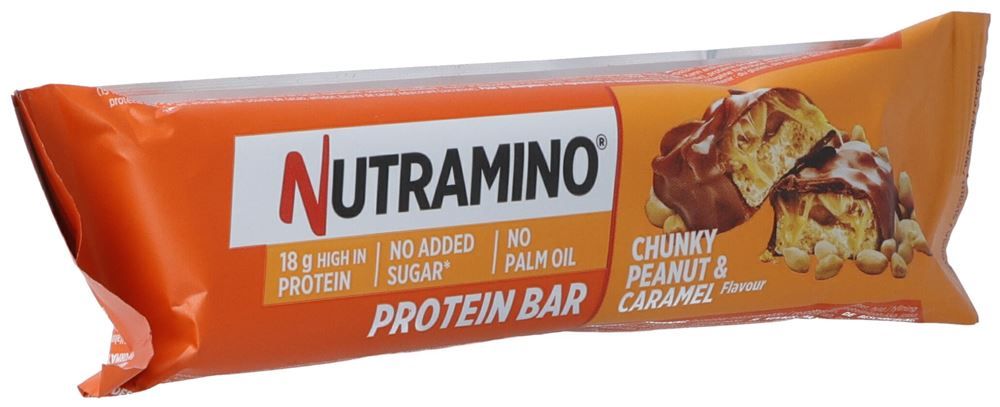 NUTRAMINO Barre protéinée Chunky Peanut & Caramel 55g