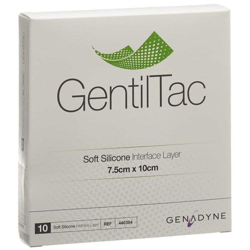 GentilTac soft silicone interface layer 7.5x10cm stérile 10 pièces