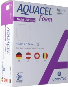 AQUACEL Foam non-adhésif 10x10cm 10 pièces