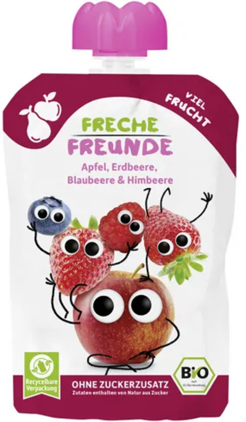 Yaourt à écraser aux baies, pomme et framboise 100g