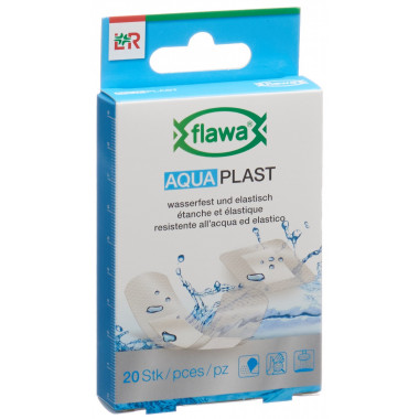Flawa Aqua Plast pansements adhésifs résistants à l'eau 2 tailles 20 pièces Flawa Aqua Plast pansements adhésifs résistants à l'eau 2 tailles 20 pièces