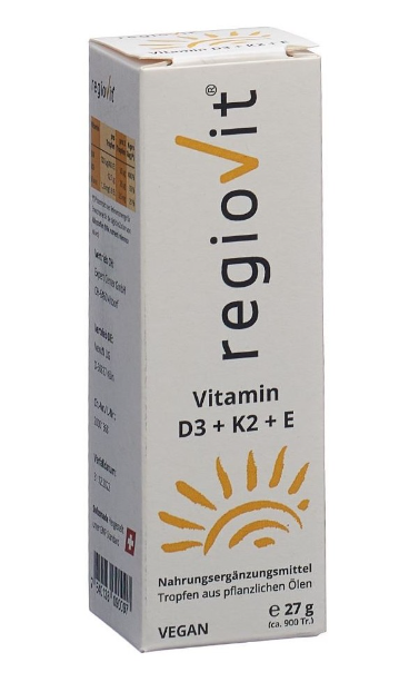 REGIOVIT Vitamine D3 + K2 + E gouttes 27g REGIOVIT Vitamine D3 + K2 + E gouttes 27g