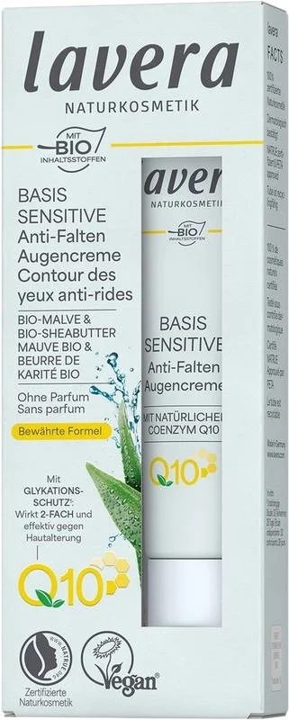 Crème anti-rides pour les yeux LAVERA Q10 Basis Sensitive 15 ml
